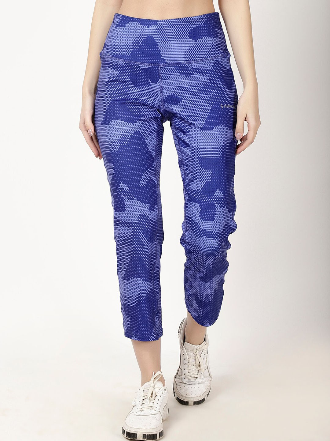

STUDIOACTIV Printed Cropped Tights, Blue