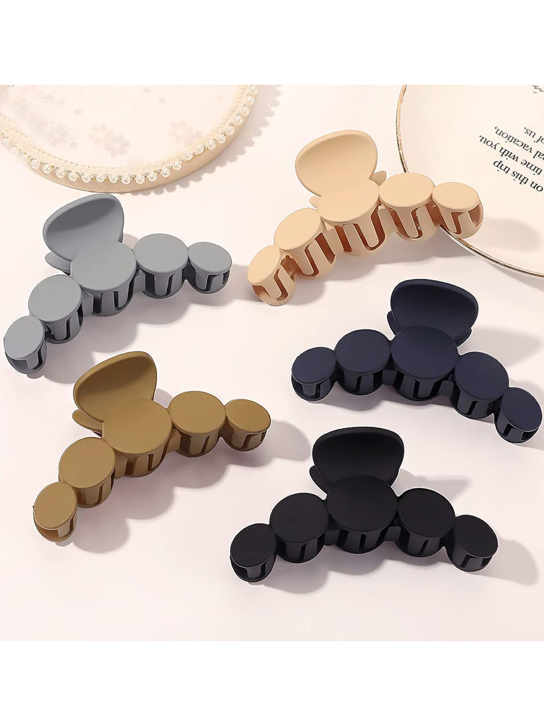 

Krelin Set of 5 Geometric Shaped Claw Clip, Black