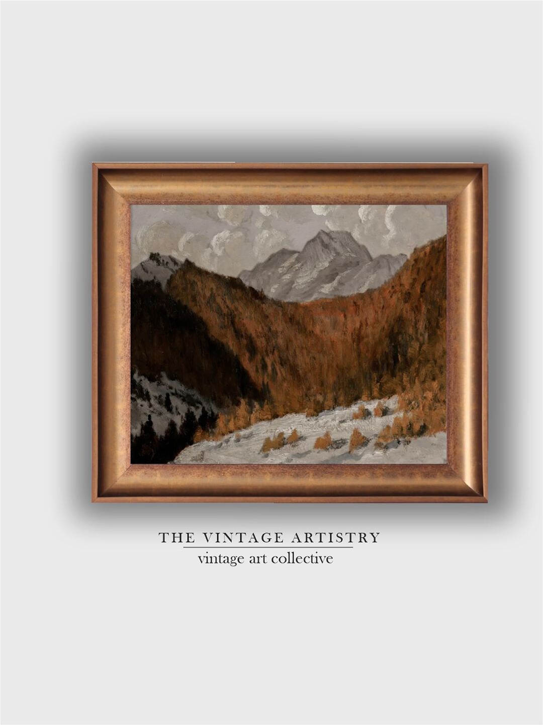 

THE VINTAGE ARTISTRY Brown & White Vintage Landscape Printed Framed Wall Art
