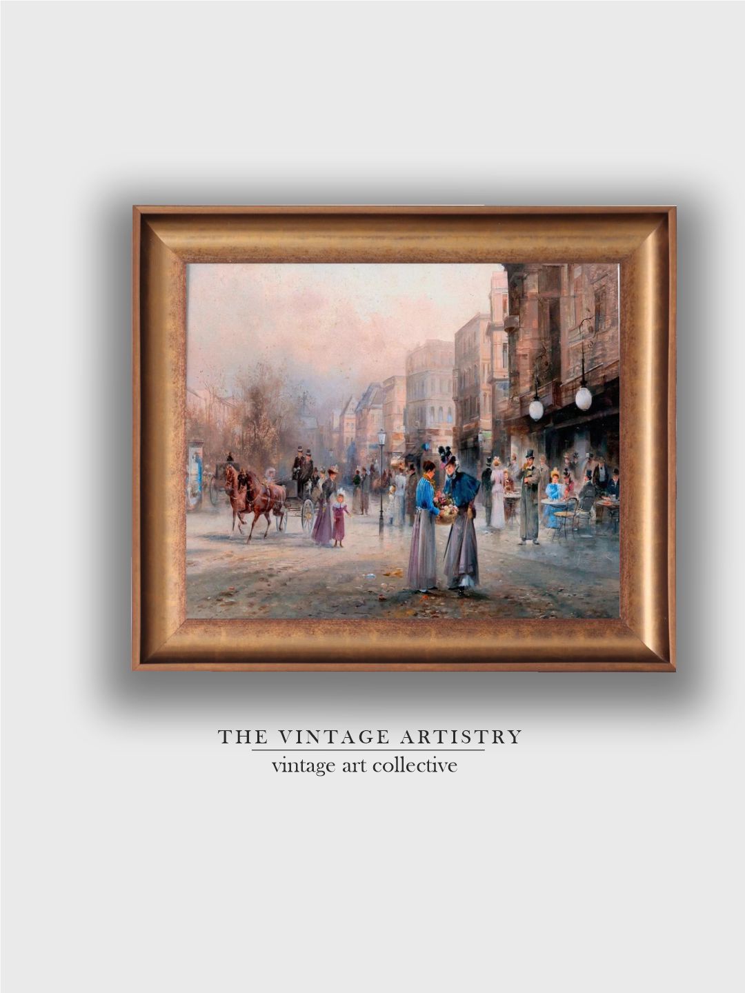 

THE VINTAGE ARTISTRY Brown & Blue A Scene In Paris Printed Framed Wall Art
