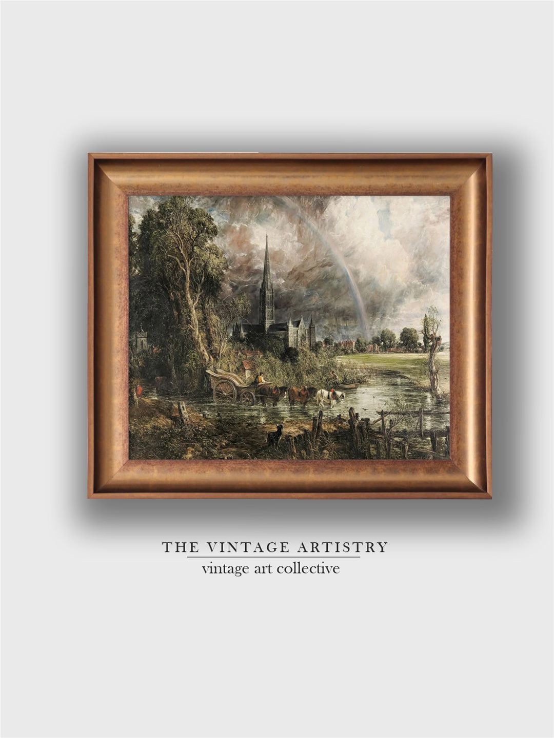 

THE VINTAGE ARTISTRY Brown & Green John Constable Poster Print Framed Wall Painting