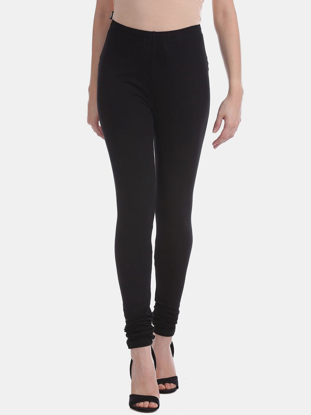 

V-Mart Women Churidar Length Cotton Leggings, Black
