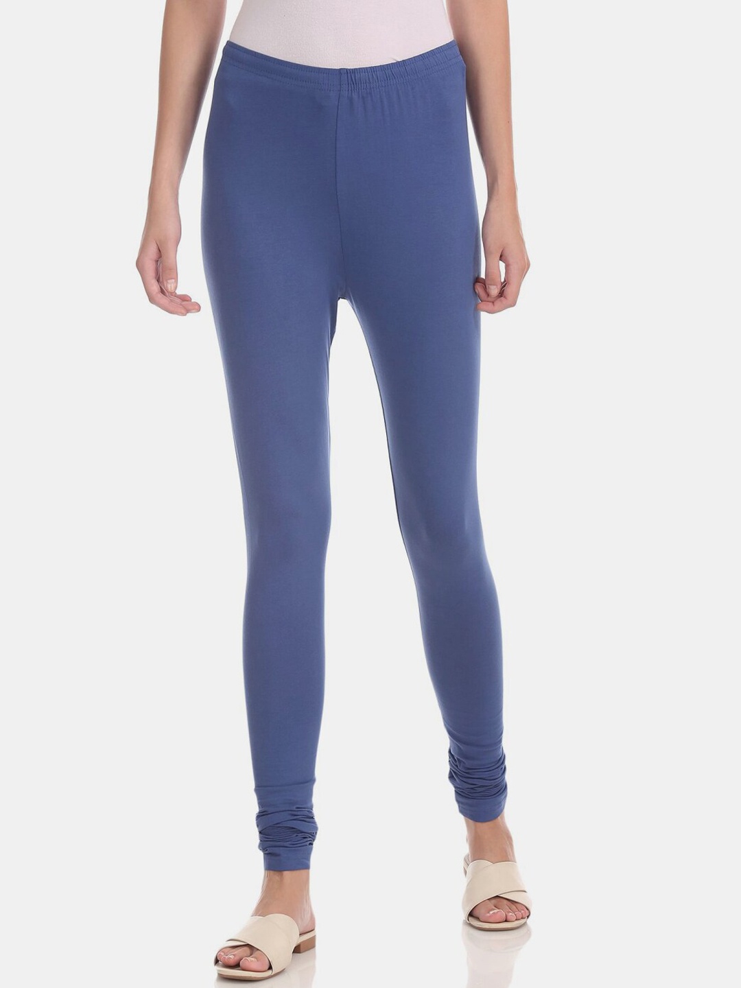

V-Mart Women Churidar Length Cotton Leggings, Blue