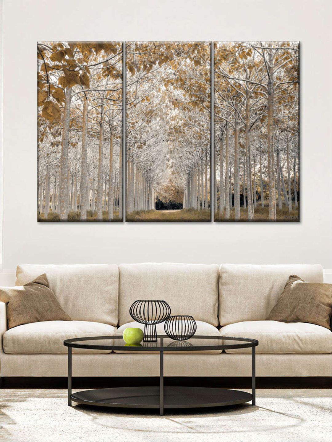 

POSTERS AND TRUSS 3-Pcs Green & Beige Framed Wall Painting