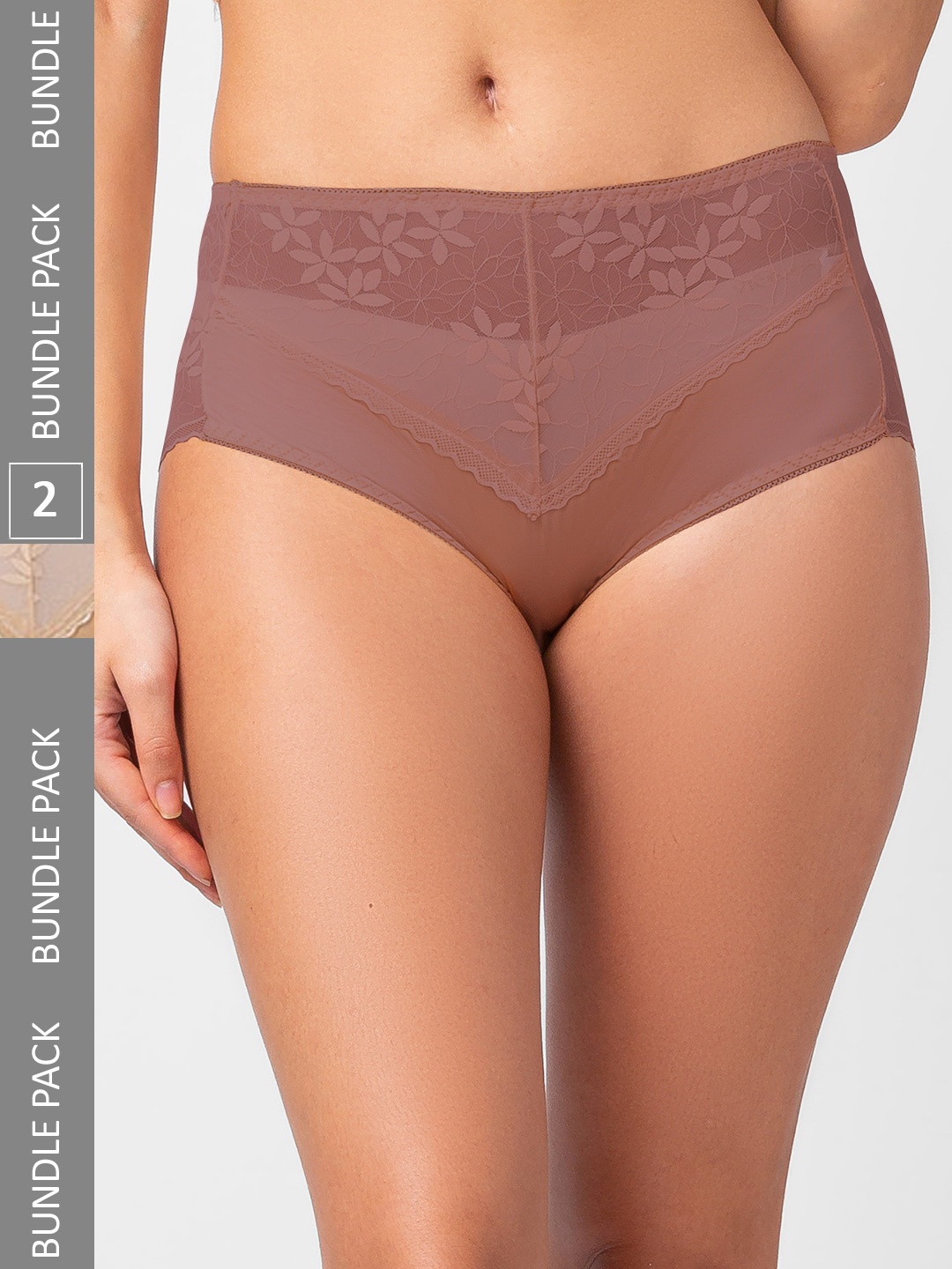 

NOIRA Women Pack Of 2 Assorted Mid Rise Hipster Briefs