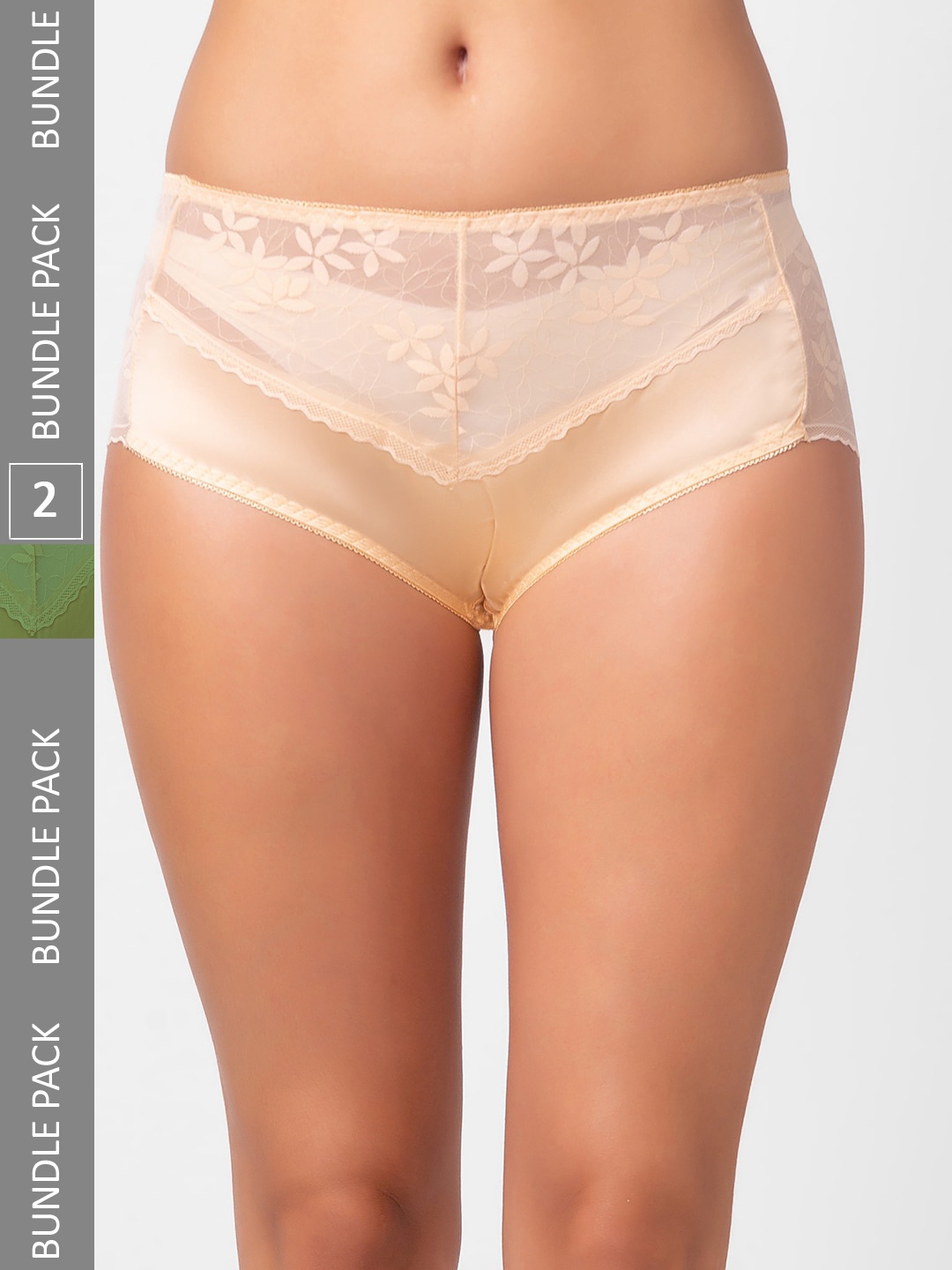 

NOIRA Women Pack Of 2 Assorted Mid Rise Hipster Briefs