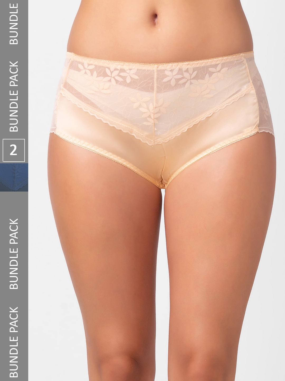 

NOIRA Women Pack Of 2 Assorted Mid Rise Hipster Briefs