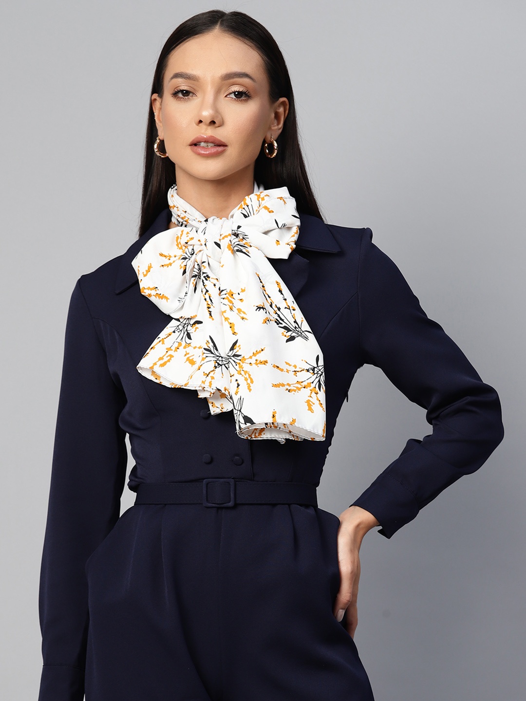 

WEAVERS VILLA Floral Printed Cotton Scarf, White