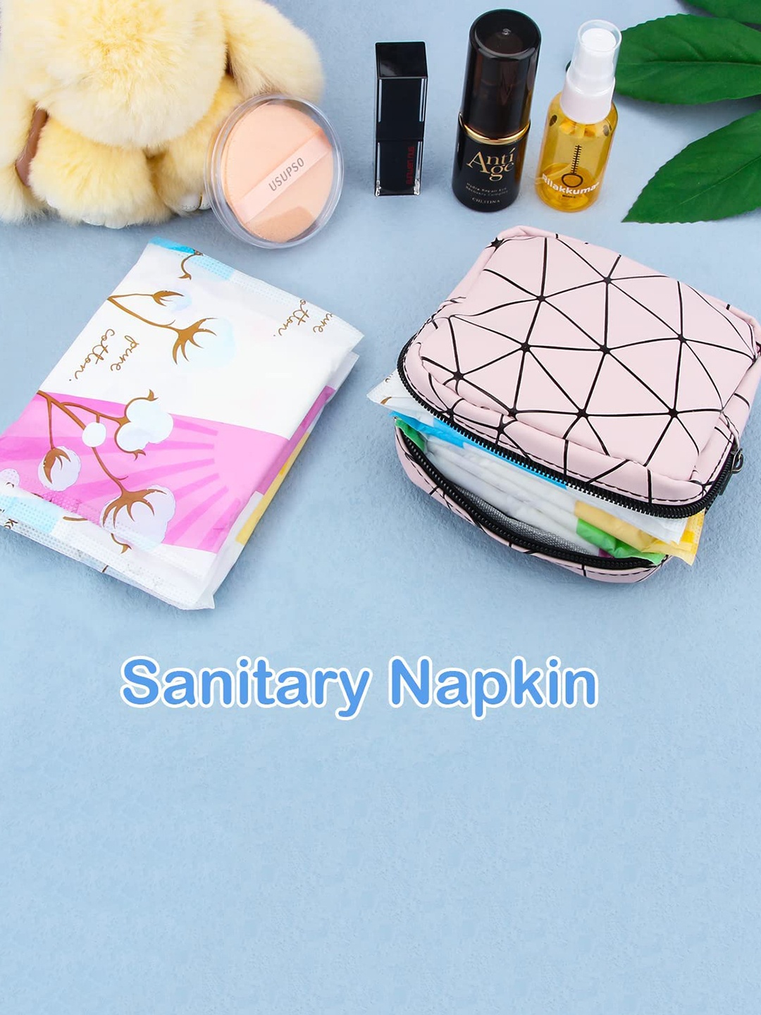 

Awestuffs Printed Sanitary Napkin Organizer, Pink