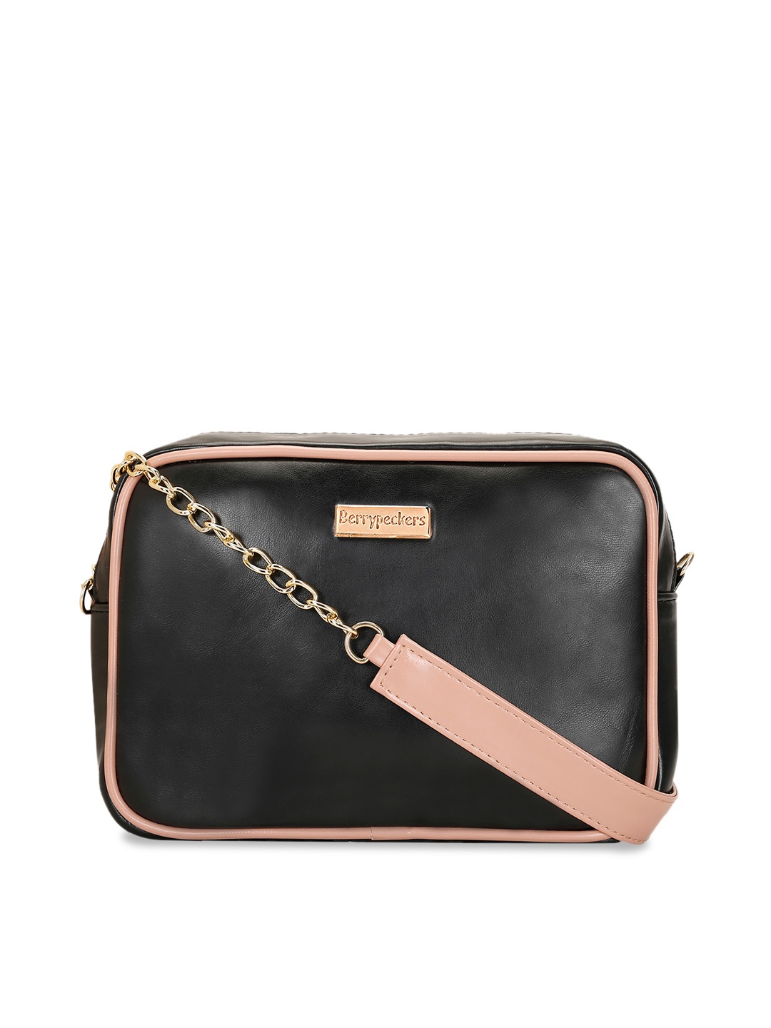 

Berrypeckers Structured Handheld Bag with Tasselled, Black