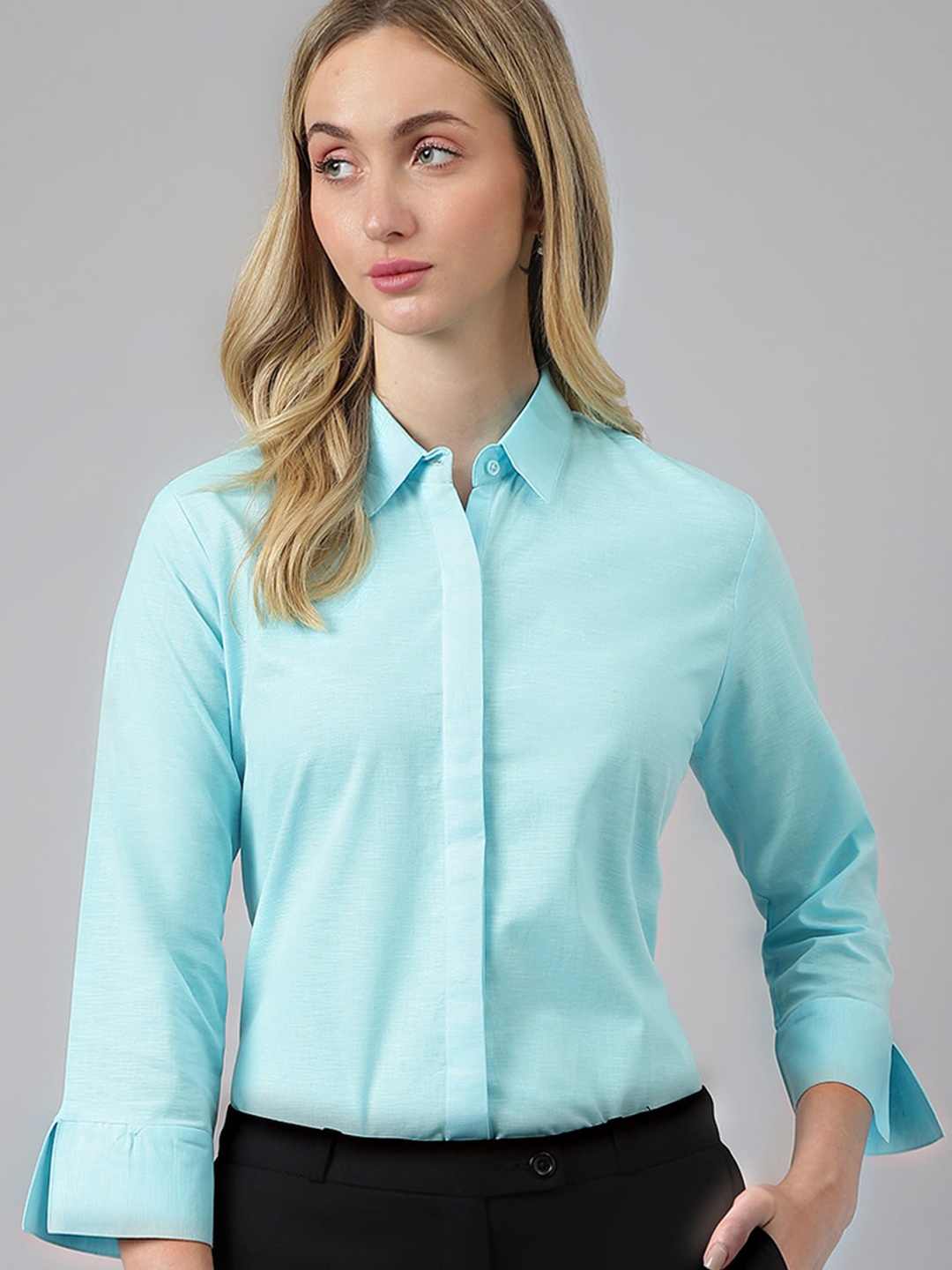 

Hancock Spread Collar Linen Formal Shirt, Blue