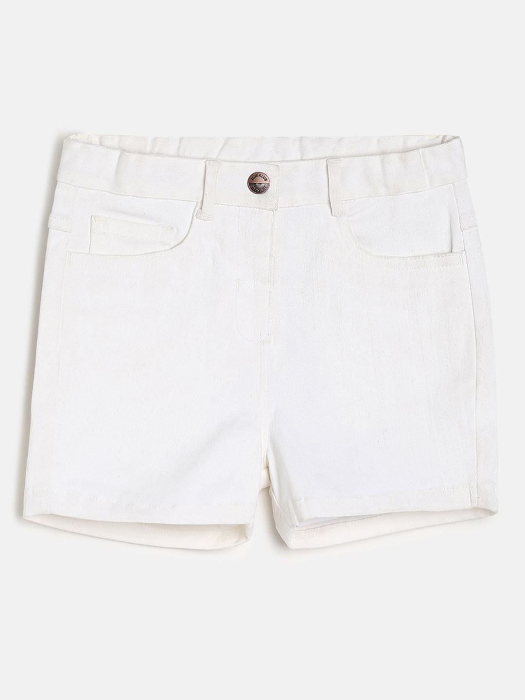 

MINI KLUB Girls Mid-Rise Pure Cotton Shorts, White