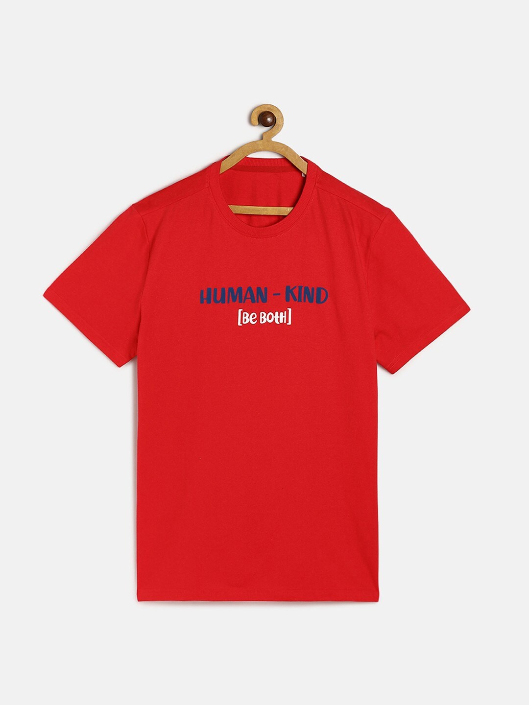 

MINI KLUB Boys Typography Printed Pure Cotton T-shirt, Red
