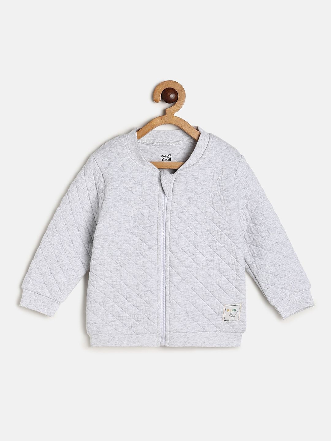 

MINI KLUB Infant Boys Mock Collar Quilted Jacket, Grey