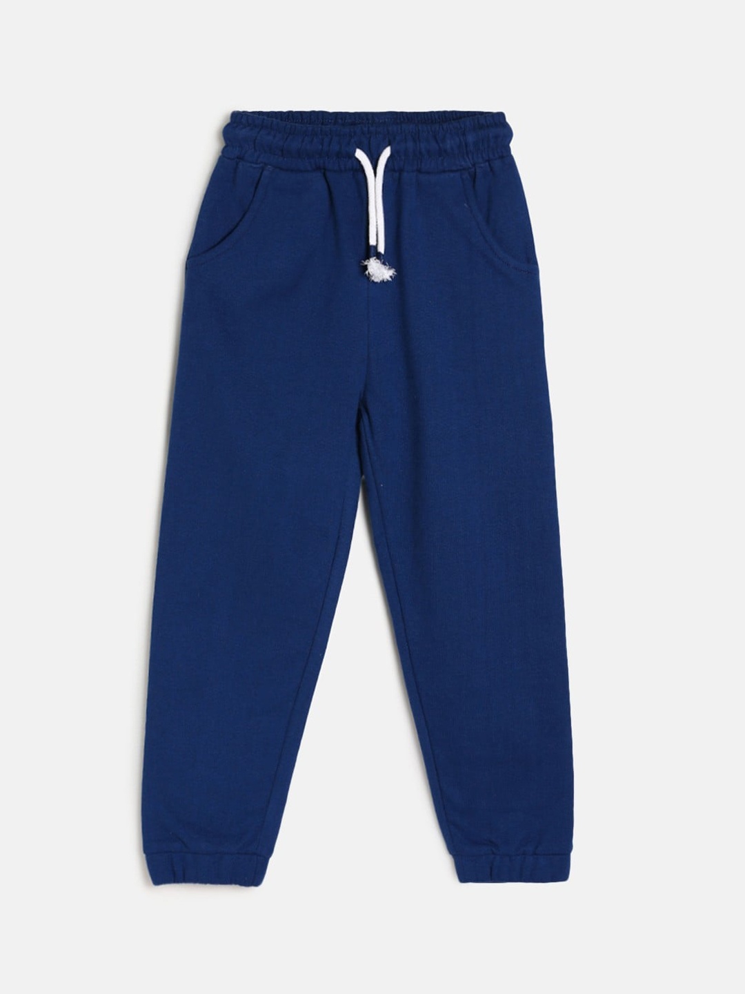 

MINI KLUB Boys Mid-Rise Straight Fit Easy Wash Joggers Trousers, Navy blue