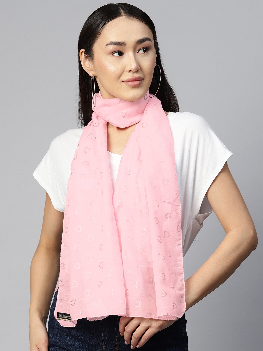 

WEAVERS VILLA Printed Cotton Stole, Pink