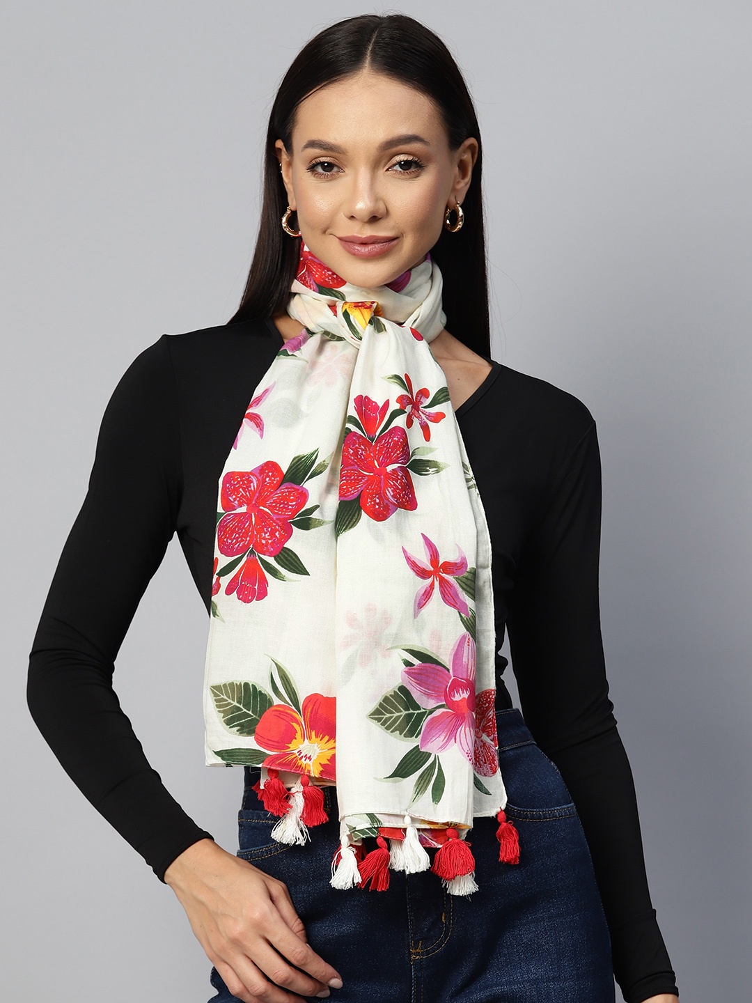 

WEAVERS VILLA Printed Stole, White