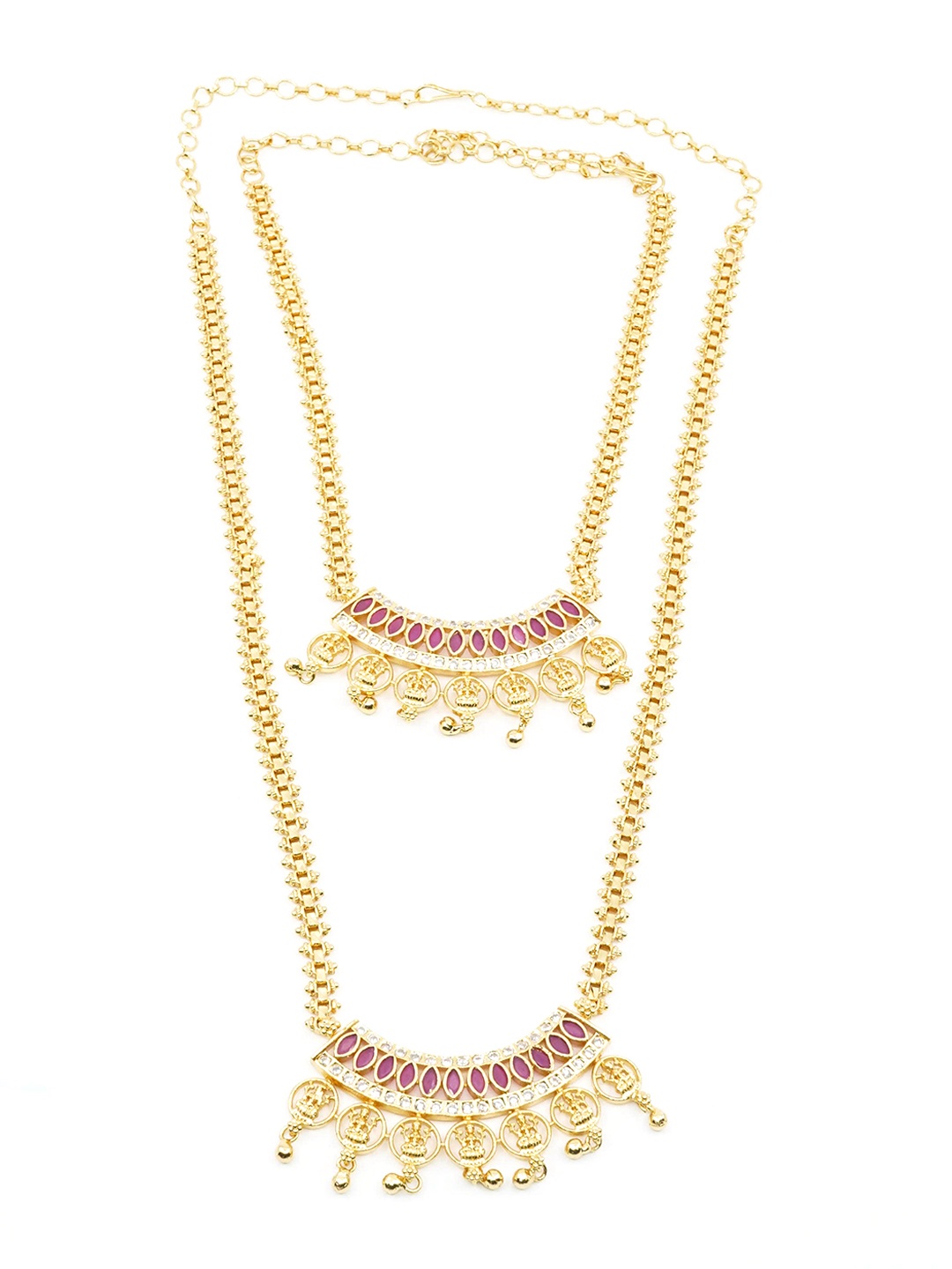 

GRIIHAM Set Of 2 Gold-Plated Stone Studded Necklace