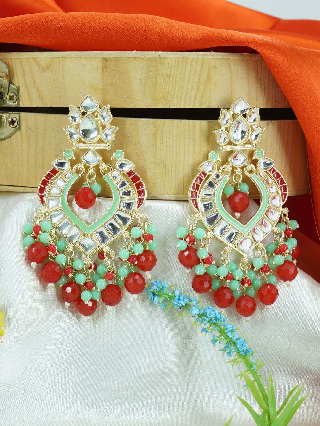 

GRIIHAM Gold-Plated Contemporary Drop Earrings, White