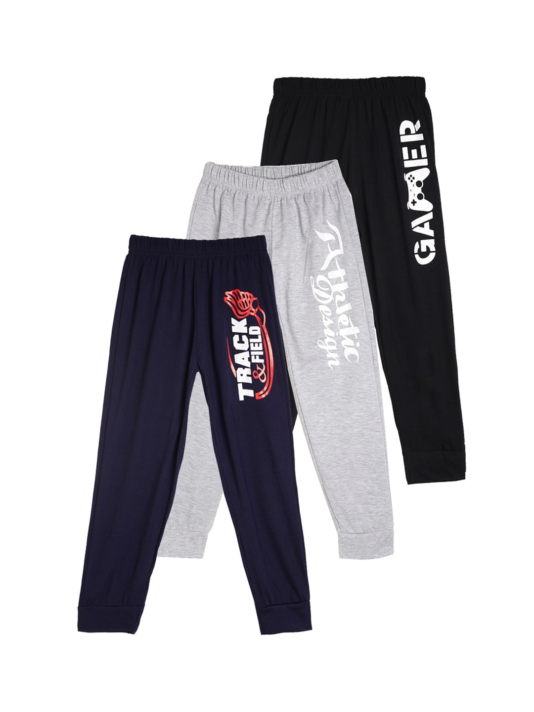 

Fashionable Boys Pack Of 3 Pure Cotton Lounge Pants, Black