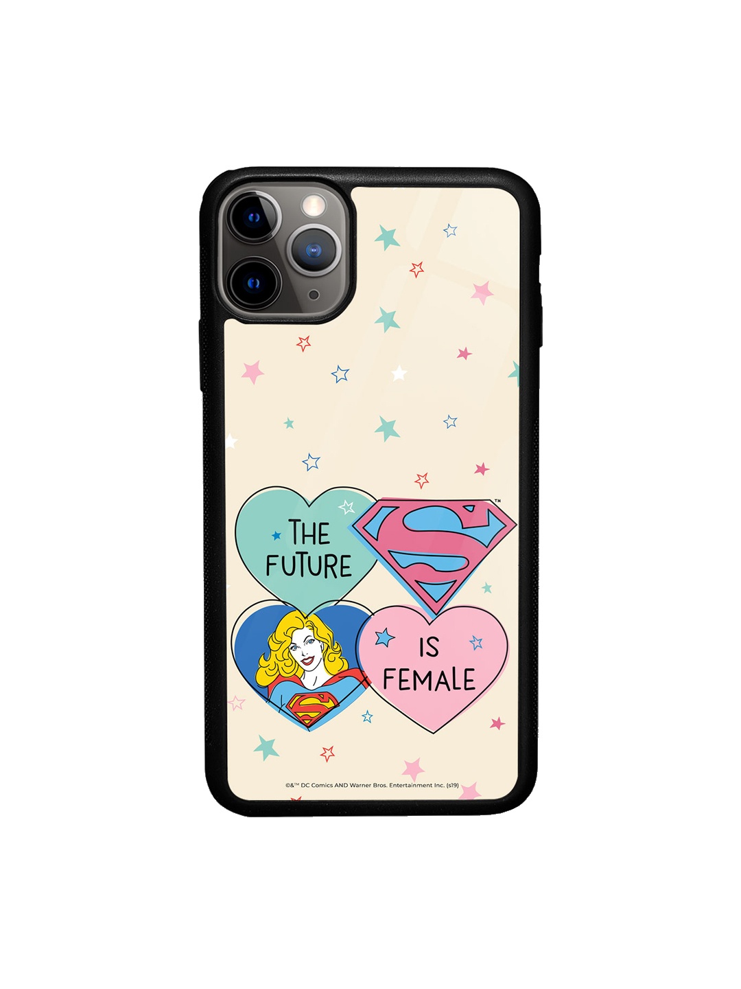 

macmerise Supergirl Future Printed iPhone 11 Pro Max Bumper Case, Cream