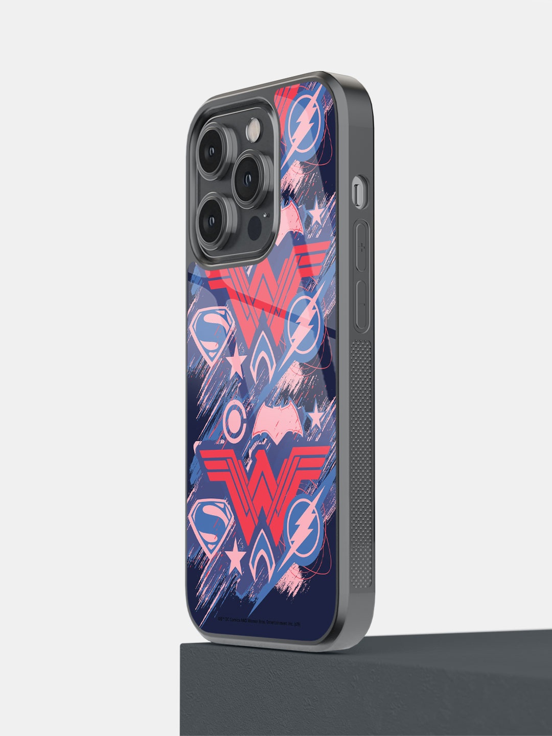 

macmerise JL Scribbled Logo Design Printed iPhone 14 Pro Bumper Case, Blue