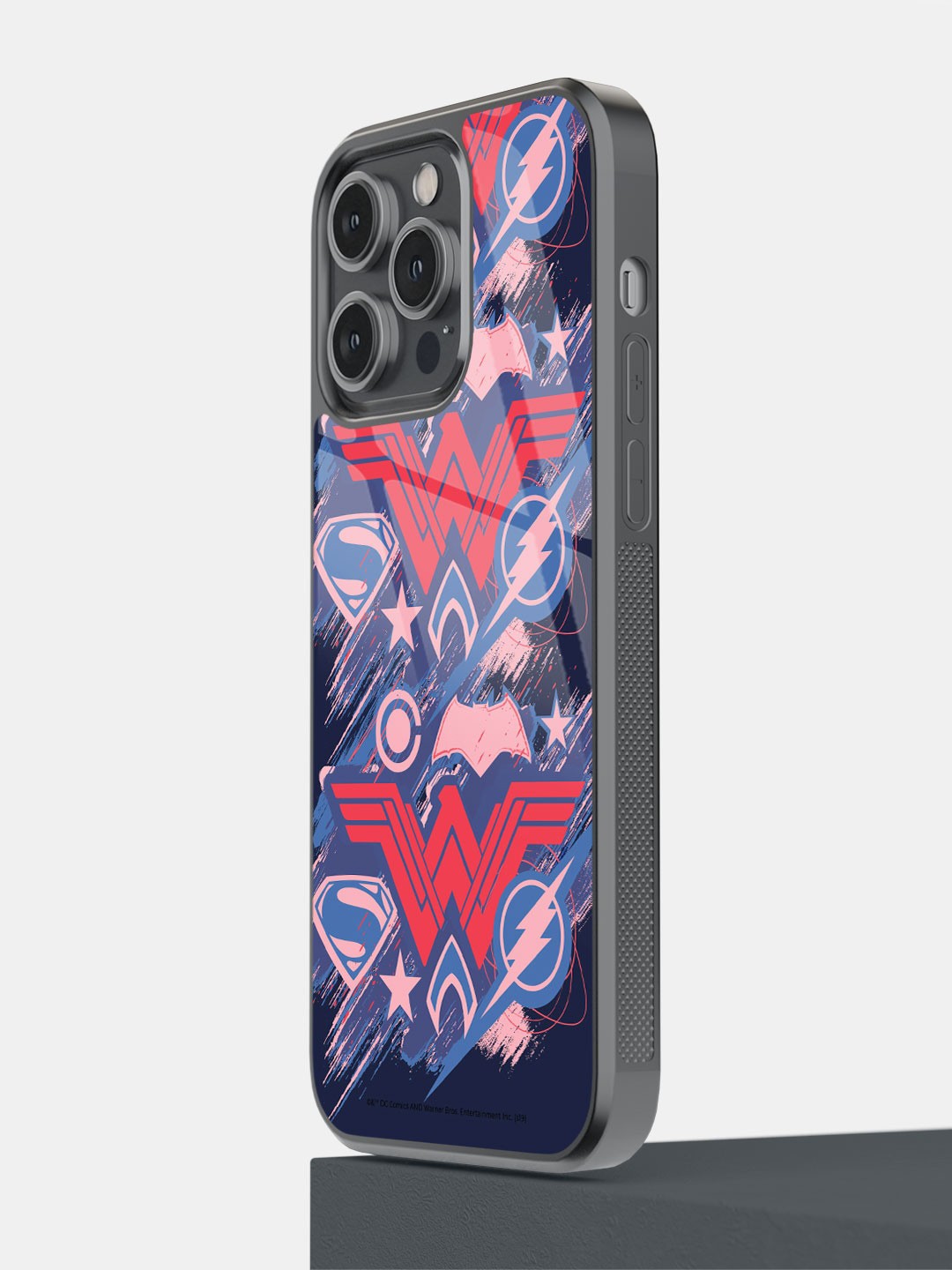 

macmerise JL Scribbled Logo Design Printed iPhone 14 Pro Bumper Case, Red