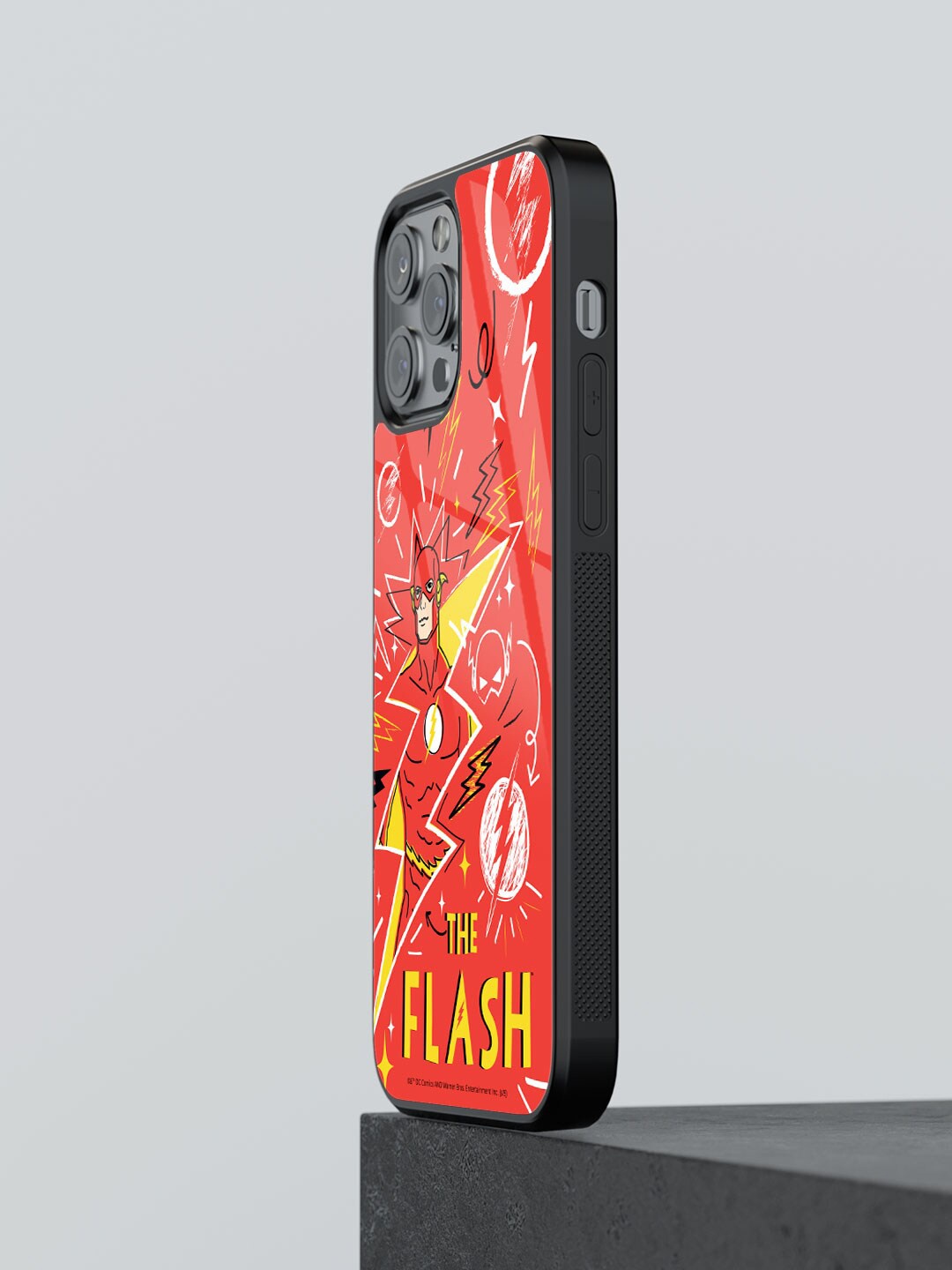 

macmerise Flash Doodle Design Printed iPhone 12 Pro Max Bumper Case, Red