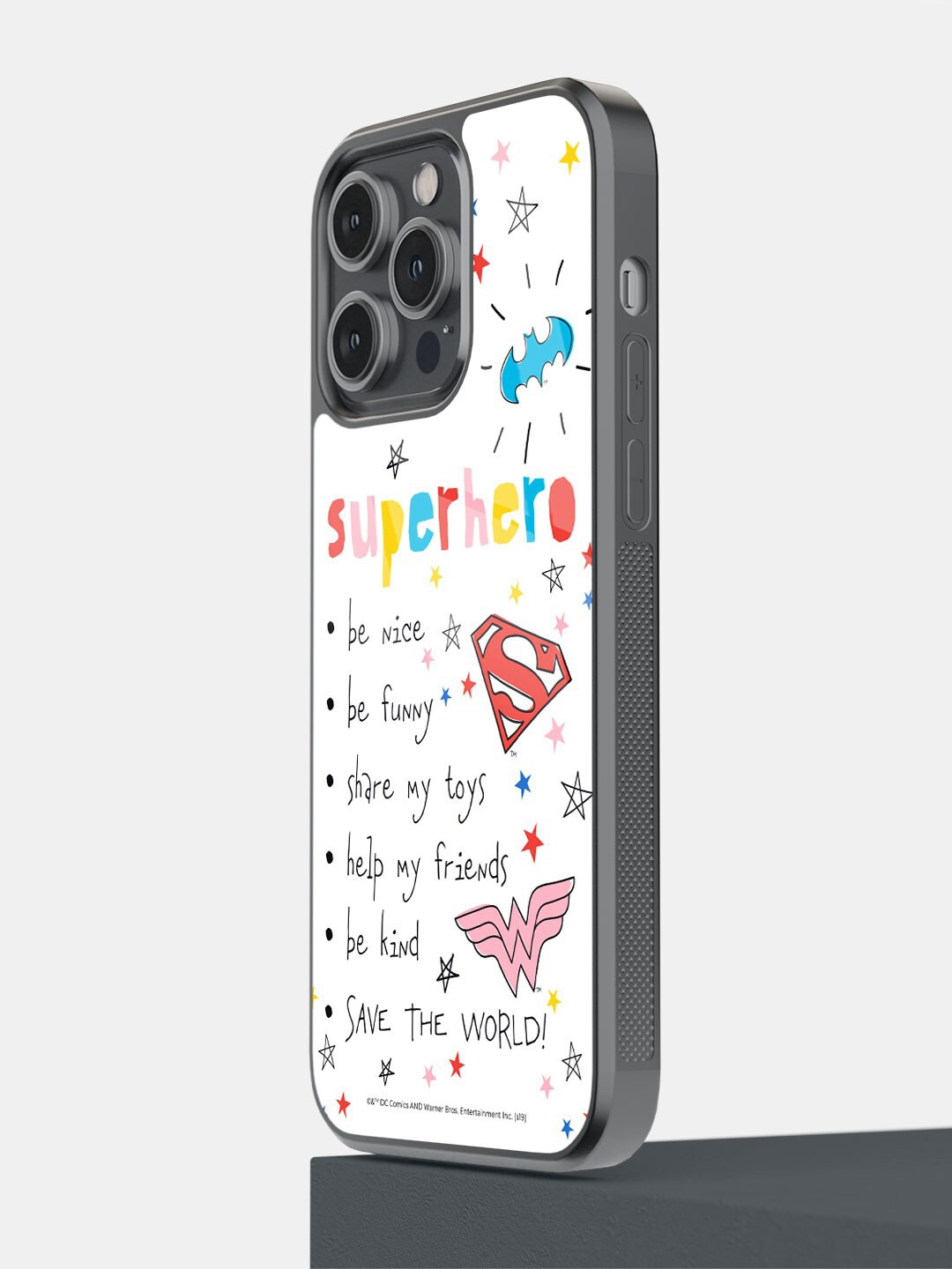 

macmerise Superhero To Do List Design iPhone 14 Pro Max Glass Case, White