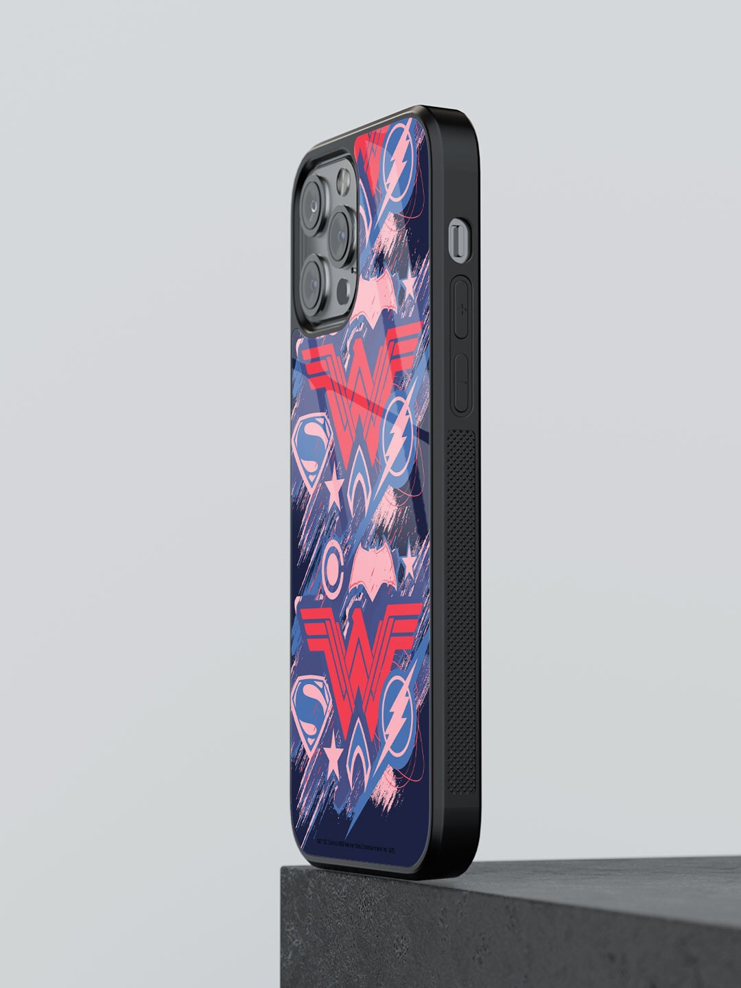 

macmerise JL Scribbled Logo Design iPhone 12 Pro Max Glass Phone Case, Blue