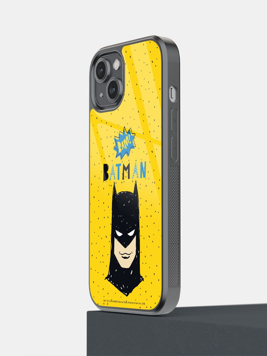 

macmerise Batman Bam Design iPhone 14 Glass Back Case, Yellow