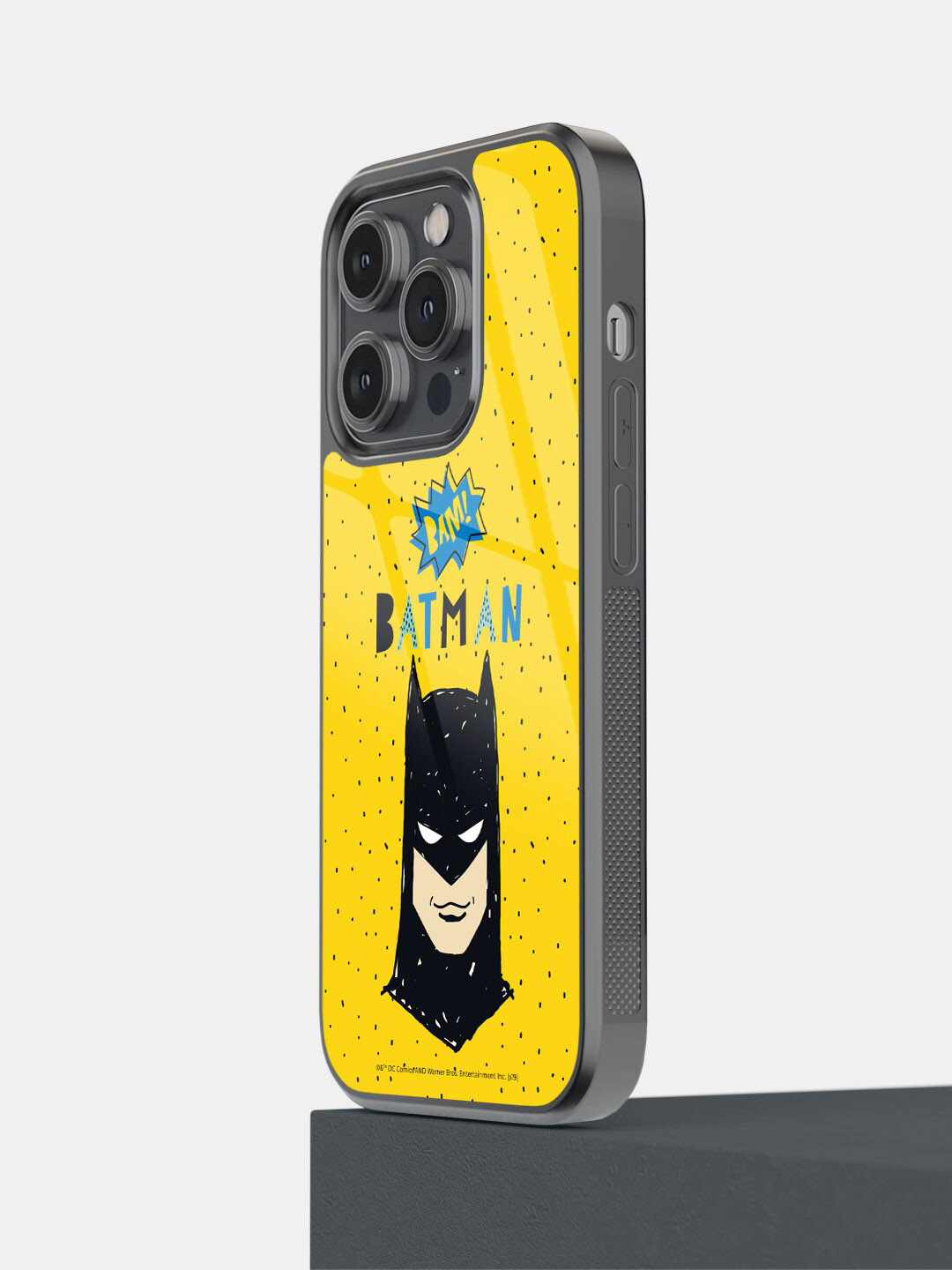 

macmerise Batman Bam Design iPhone 14 Pro Glass Phone Case, Yellow