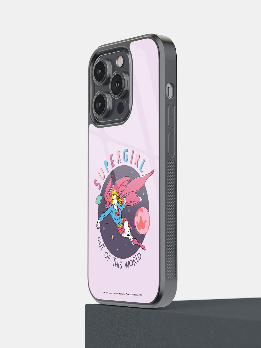 

macmerise Supergirl Design iPhone 14 Pro Glass Phone Case, Purple