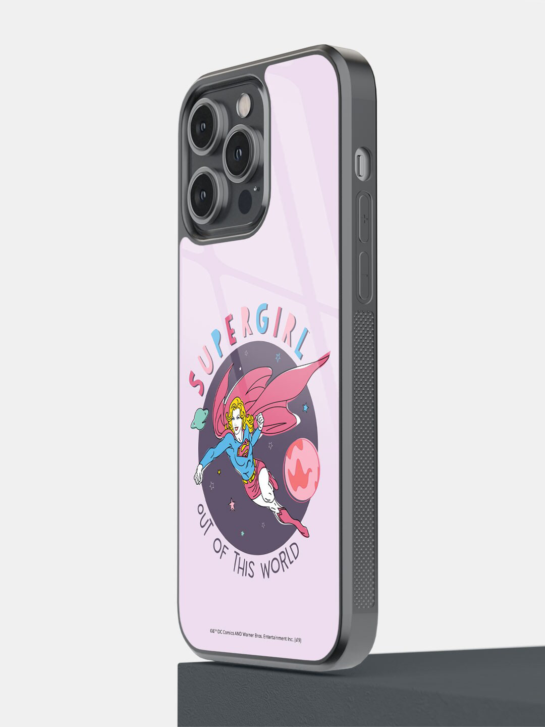 

macmerise Supergirl iPhone 14 Pro Max Glass Phone Case, Pink