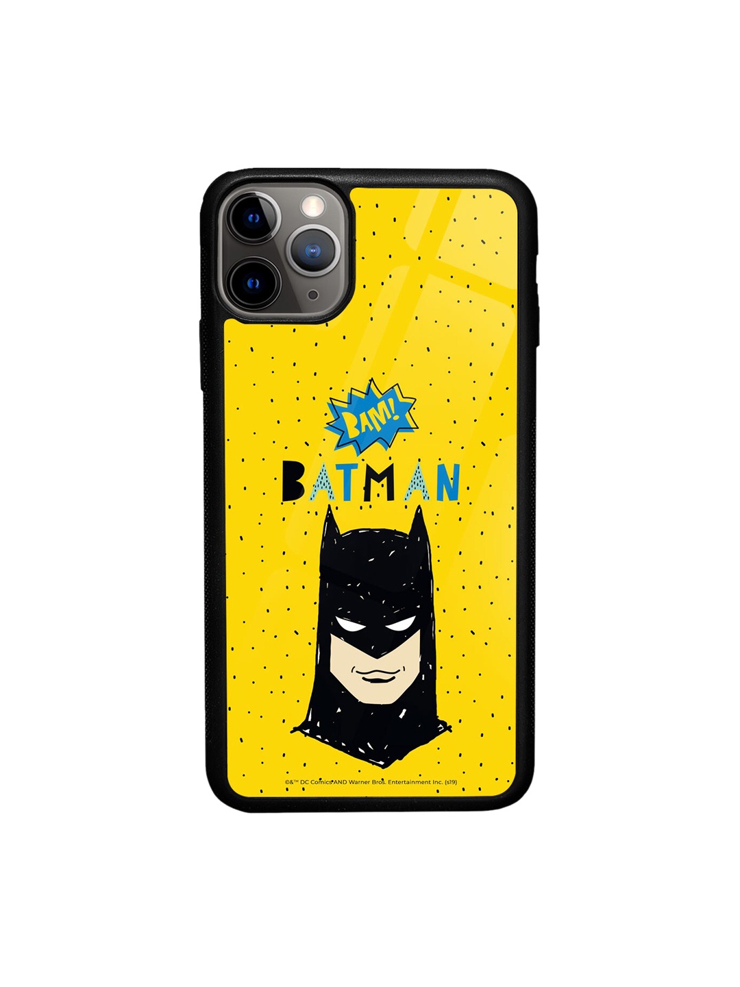 

macmerise Batman Bam Design iPhone 11 Pro Max Glass Phone Case, Yellow