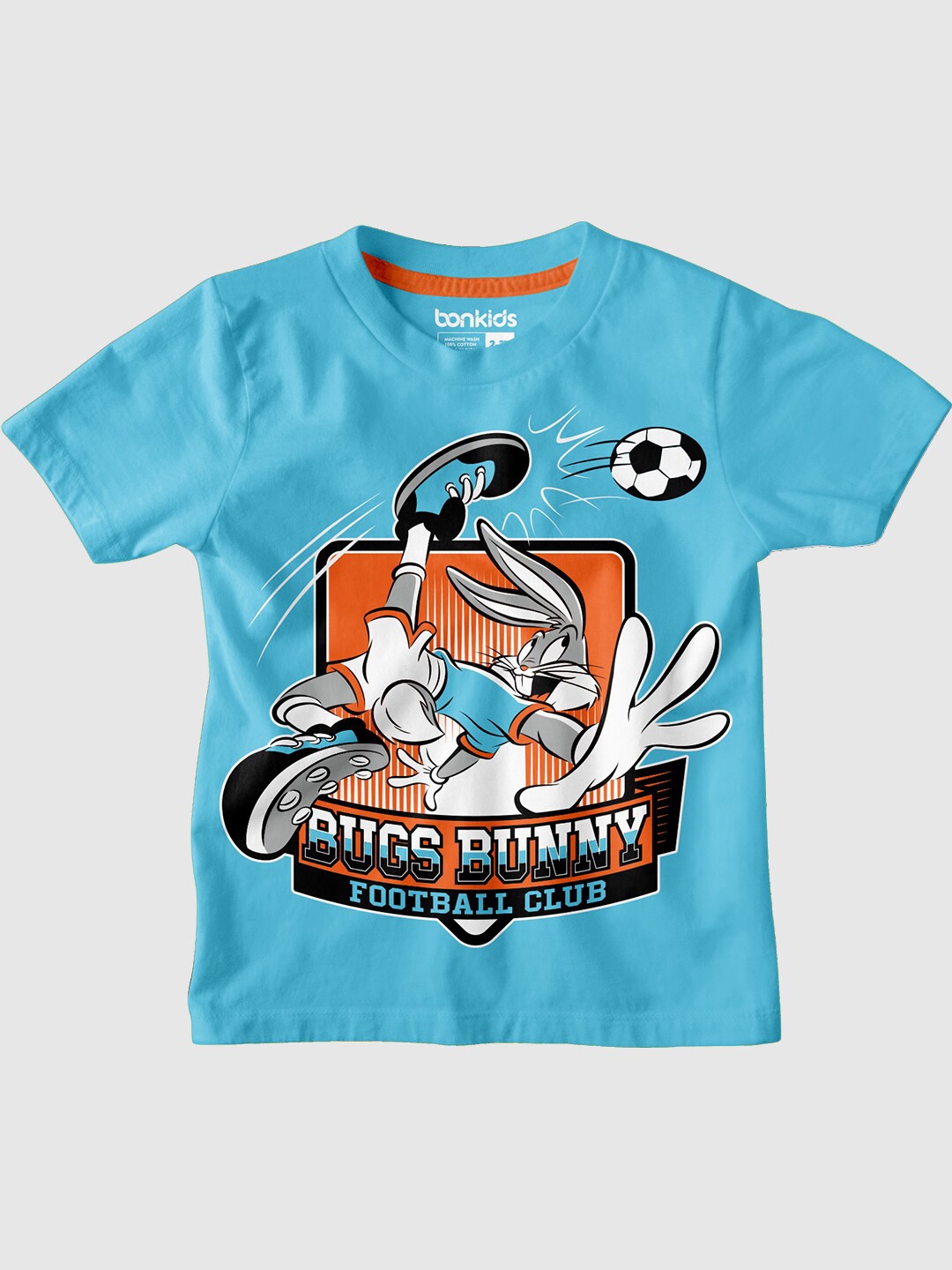 

BONKIDS Boys Bugs Bunny Printed Pure Cotton T-Shirt, Blue