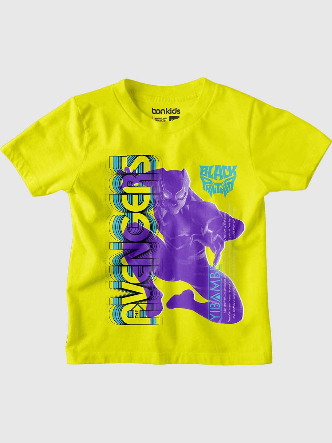 

BONKIDS Boys Batman graphic printed Pure Cotton T-Shirt, Yellow