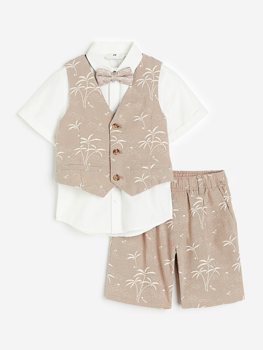 

H&M 4-Piece Pure Cotton Dressy Set, Beige