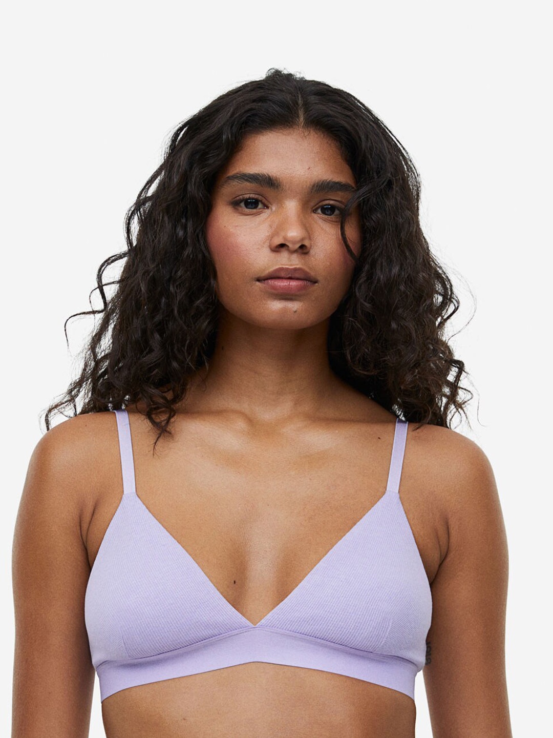 

H&M 2-Pack Ribbed Bra Tops, Purple