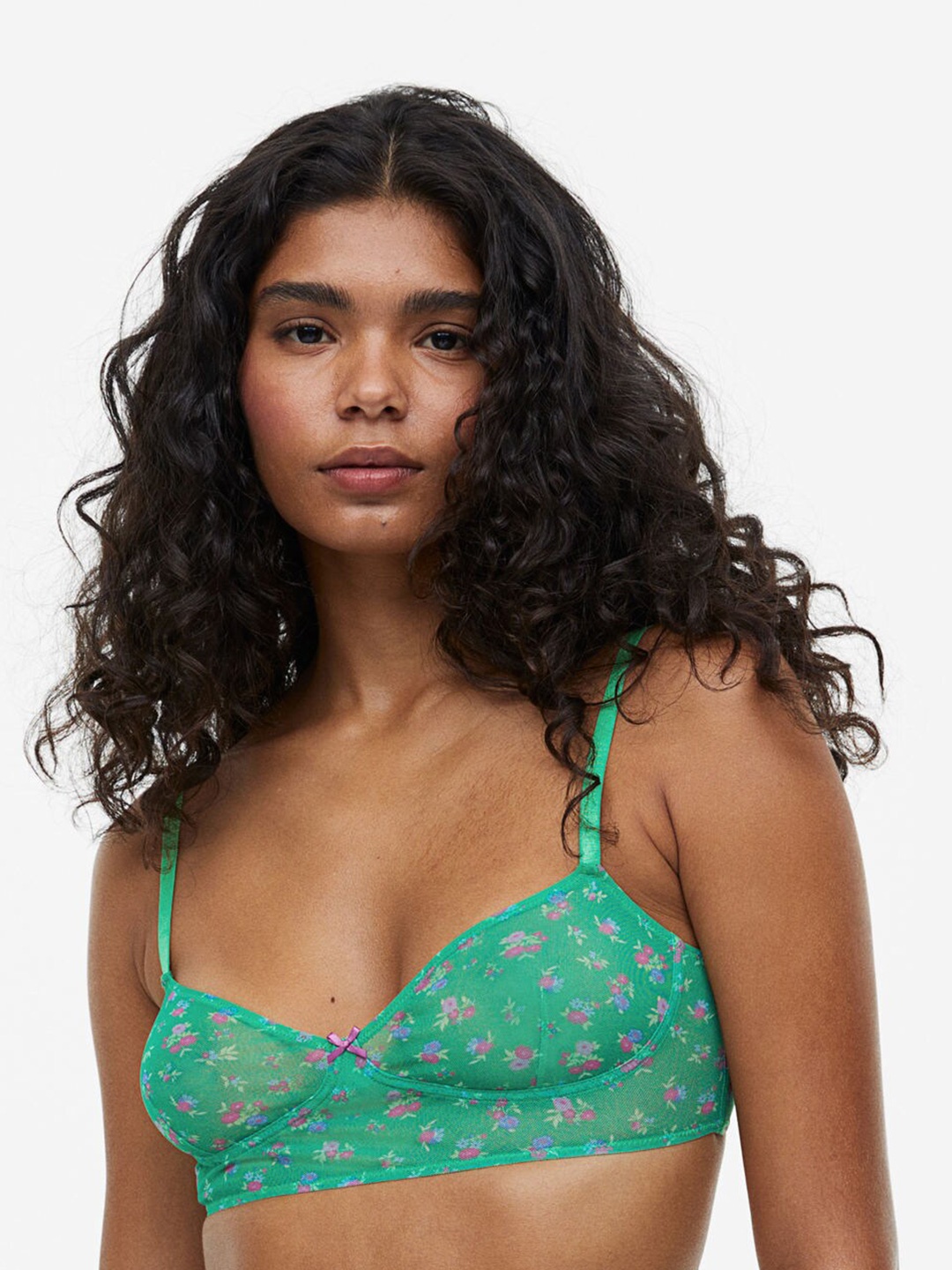 

H&M Soft Mesh Bra, Green