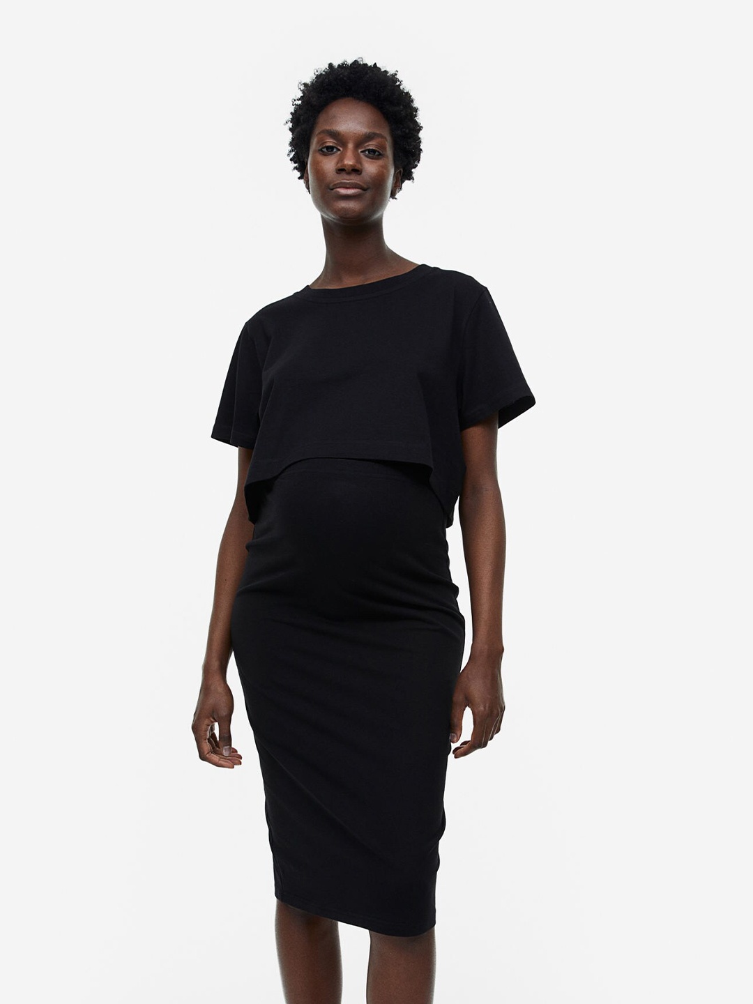 

H&M MAMA 2-Piece Top And Skirt Set, Black