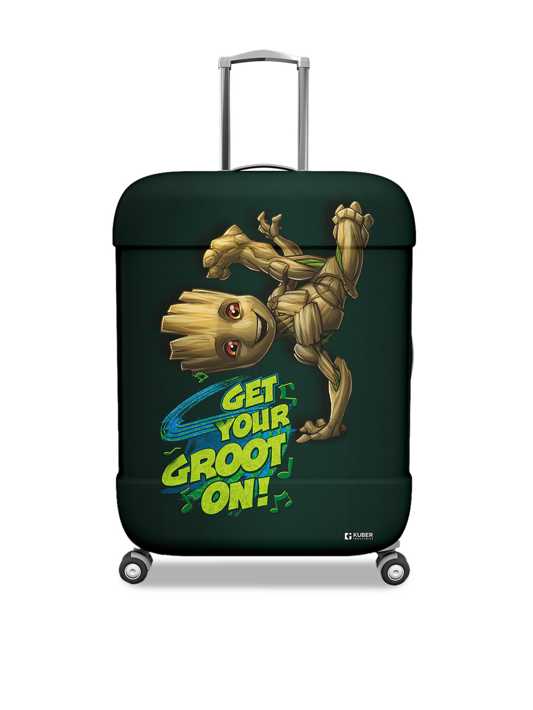 

Kuber Industries Marvel I Am Groot Printed Water Resistant Anti Wrinkle Luggage Cover, Green