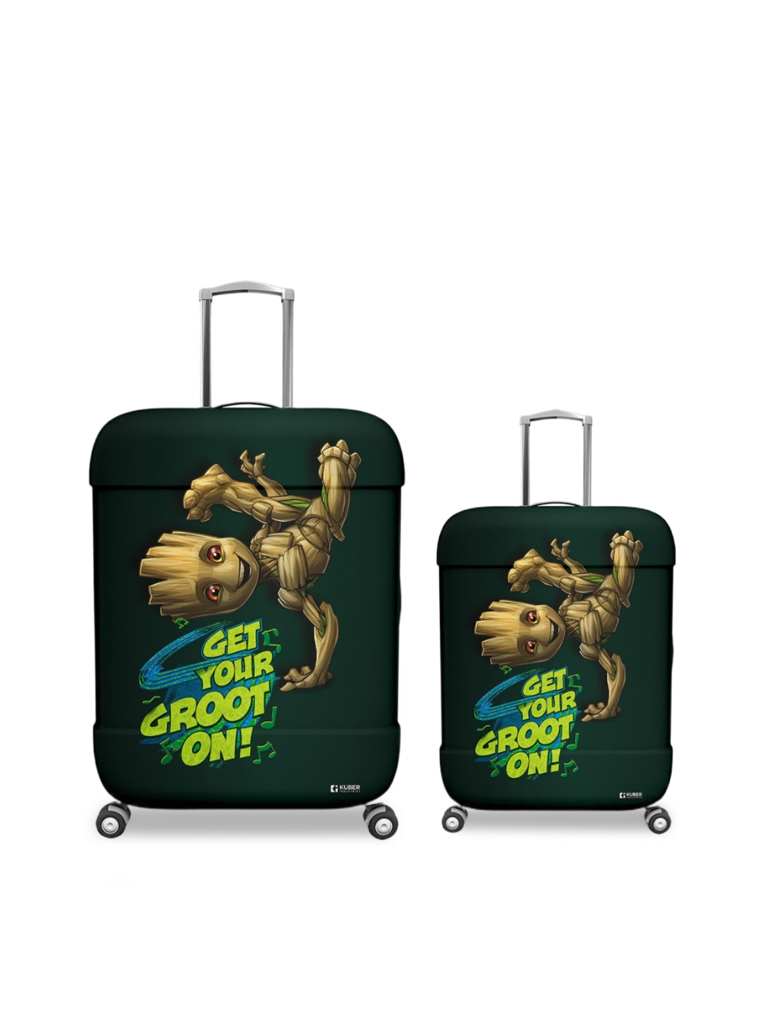 

Kuber Industries Set Of 2 Marvel I Am Groot Printed Water Resistance Luggage Cover, Green