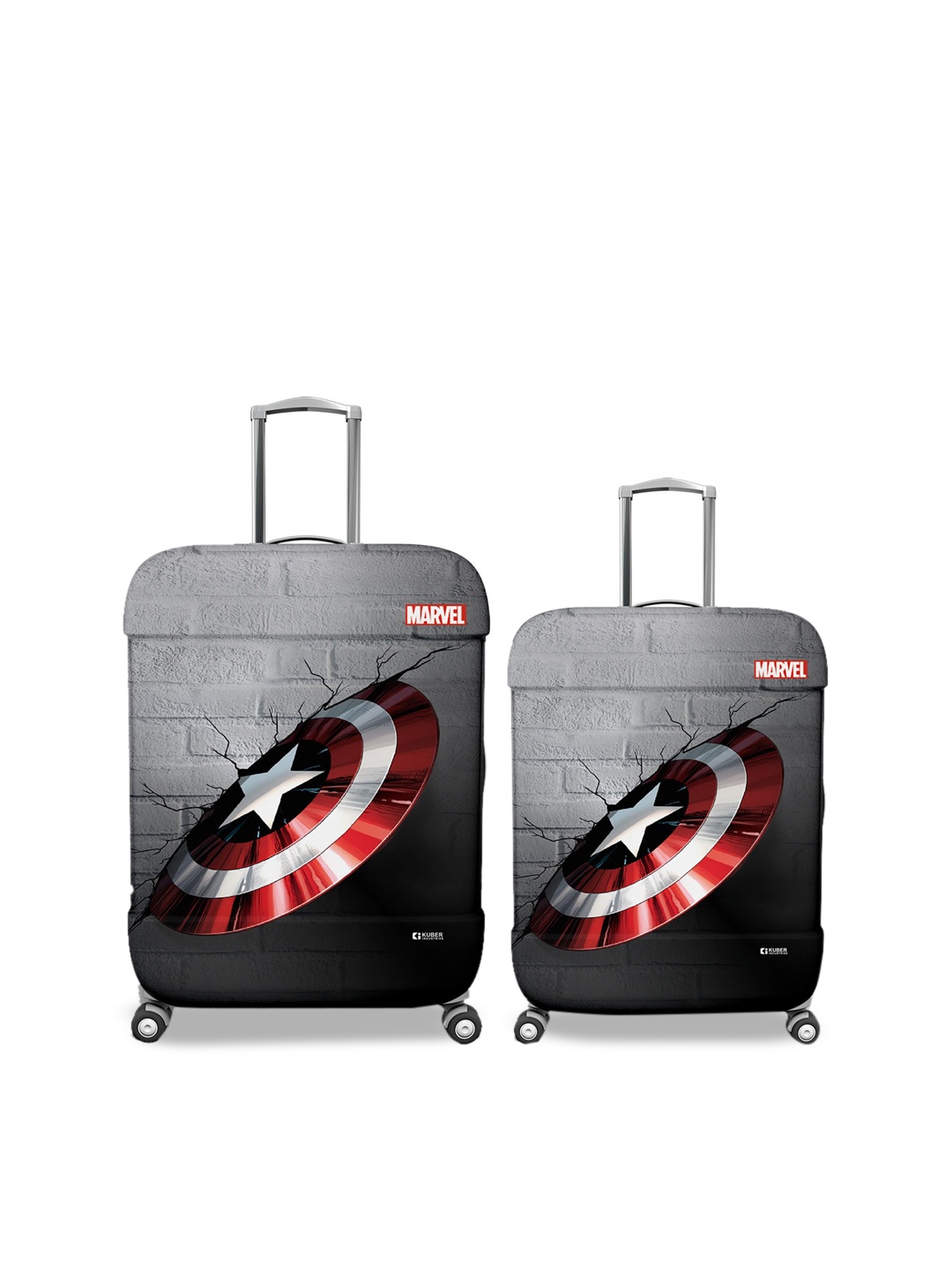 

Kuber Industries Set Of 2 Printed Water Resistant Protective Luggage Cover, Grey