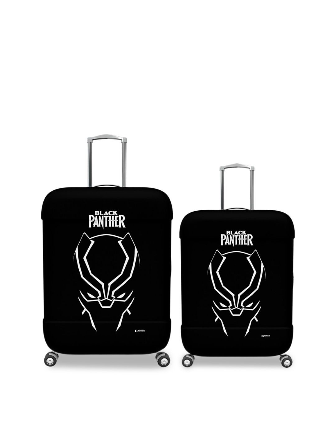 

Kuber Industries Set Of 2 Printed Water Resistant Anti Wrinkle Luggage Cover, Black