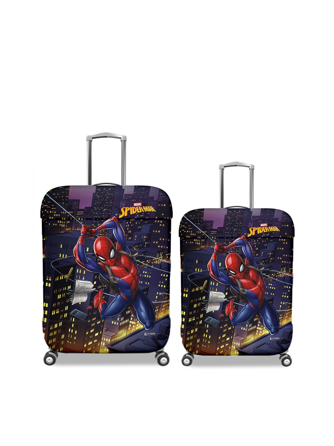 

Kuber Industries Set Of 2 Printed Water Resistant Anti Wrinkle Luggage Cover, Blue