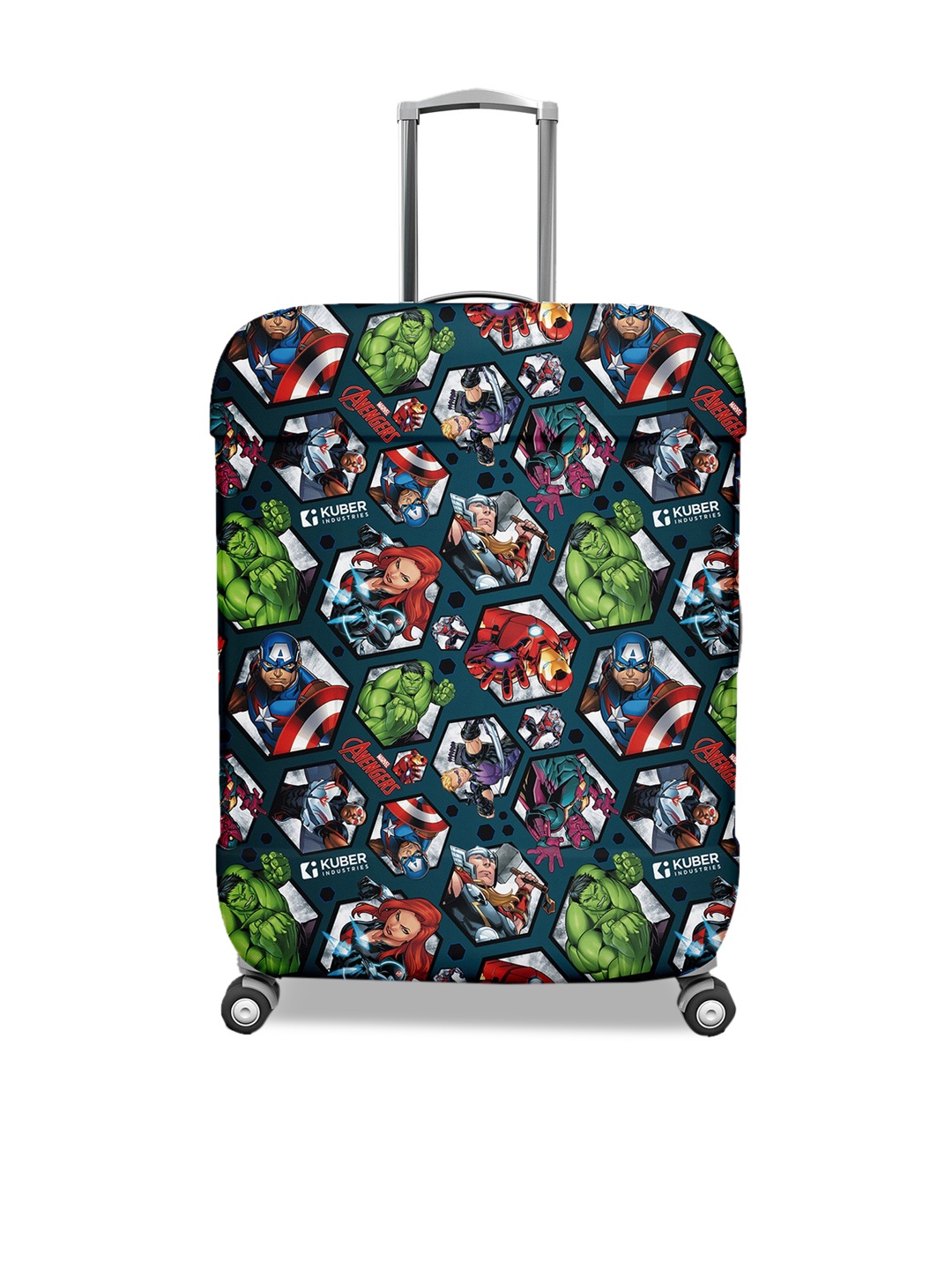 

Kuber Industries Printed Water Resistant Anti Wrinkle Protective Trolley Bag Covers, Blue