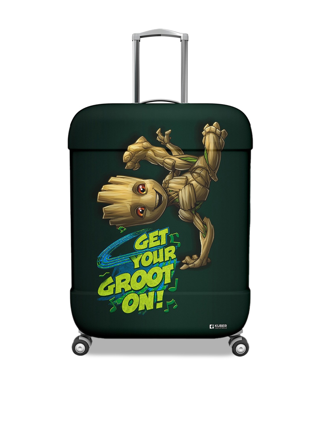 

Kuber Industries Marvel I Am Groot Printed Water Resistant Luggage Cover, Green