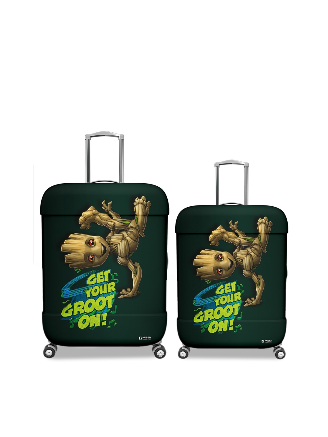 

Kuber Industries Pack Of 2 Printed Water Resistant Anti Wrinkle Luggage Cover, Green