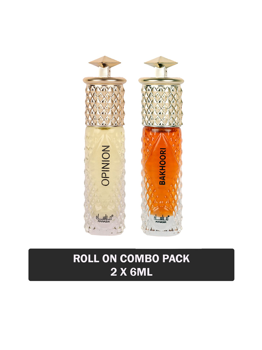 

MANASIK Set Of 2 Long Lasting Attars - 6 ml Each - Opinion & Bakhoori, Multi